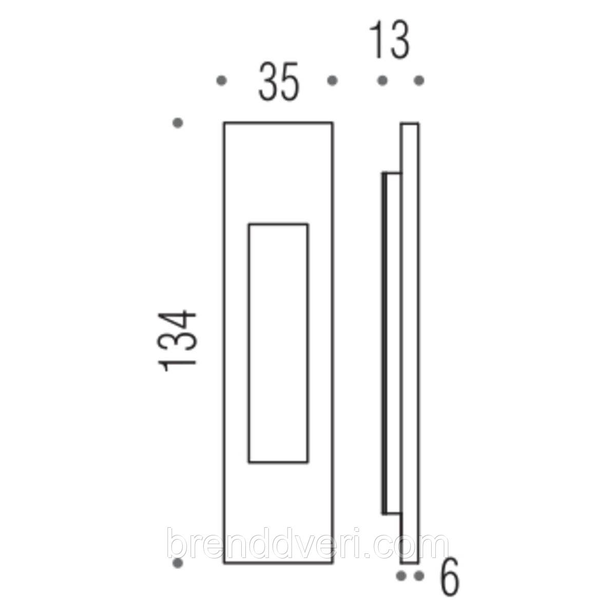 Ручка Colombo ID411пол латунь на розсувн. двері, фото 1