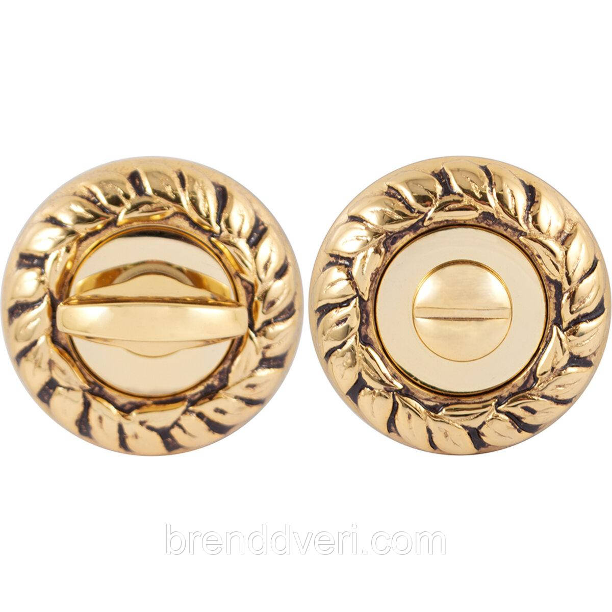 Накладка Fadex d60mm кругла золото 24к/коричн вж, фото 1