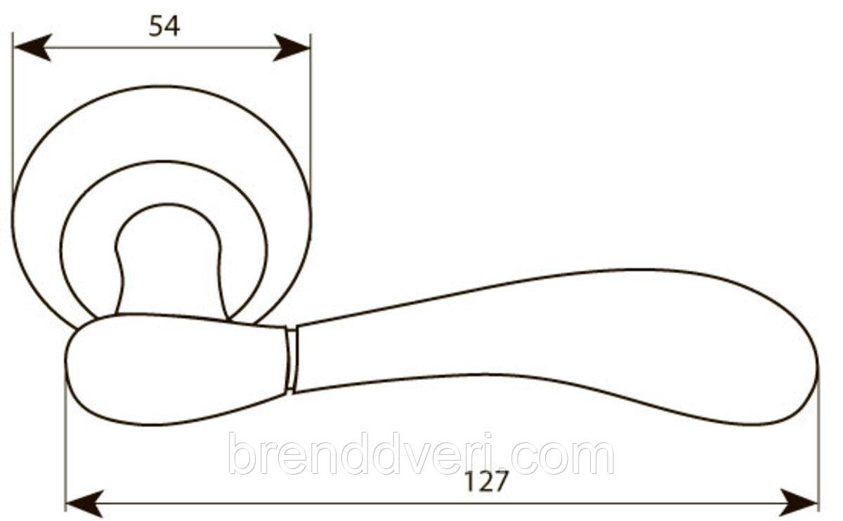 RDA Ручка Imola R ф/з підлогу латунь/мат латунь, фото 1