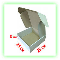 Білі самозбірні картонні коробки 250х250х85мм, коробки для пакування подарунків одягу солодощів (10 шт./пач.
