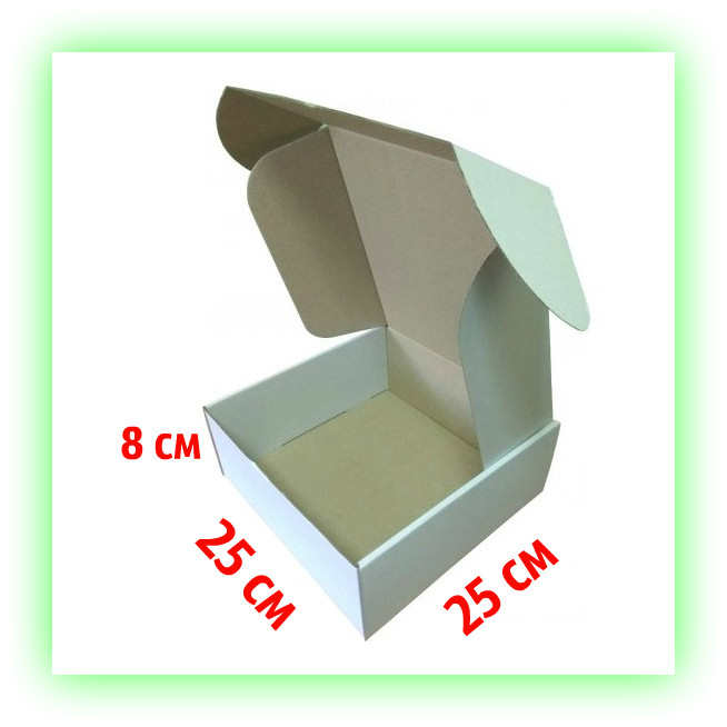 Белые самосборные картонные коробки 250х250х85мм, коробки для упаковки подарков одежды сладостей (10 шт/уп) - фото 1 - id-p1444761421