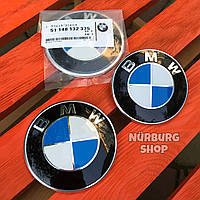 Комплект эмблем значков на передний бампер / багажник BMW 82 74 мм F20 F21 F22 F23 F30 F31 F32 F33 F34 F36