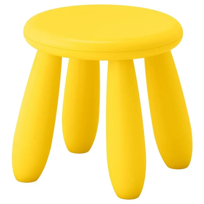 Стілець IKEA Mammut дитячий стілець без спинки меблі в дитячу табурет дитяча табуретка стільці для дітей жовтий