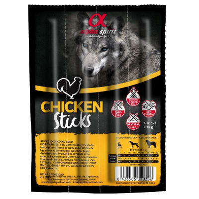 Напіввологі ласощі для собак Alpha Spirit (Альфа Спіріт) DOG Sticks Chicken палички з куркою 40 г
