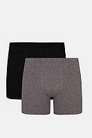 Чоловічі труси шорти MU221-01 (2 шт.) black/gray melange