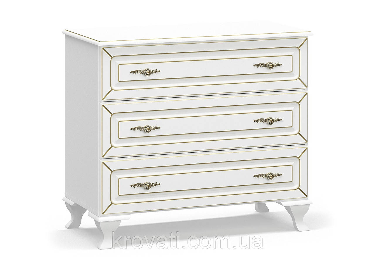 Комод 3Ш Мілан, Меблі Сервіс, Білий матовий