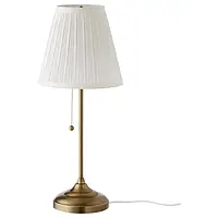 Лампа Ikea Arstid настольная текстильный абажур освещение спальни ночная лампа настольная лампа белая латунная