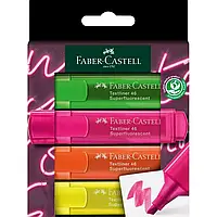 Набір текстових маркерів Faber-Castell Textliner TL 46 Neon, 4 кольори в картонній коробці, 254600