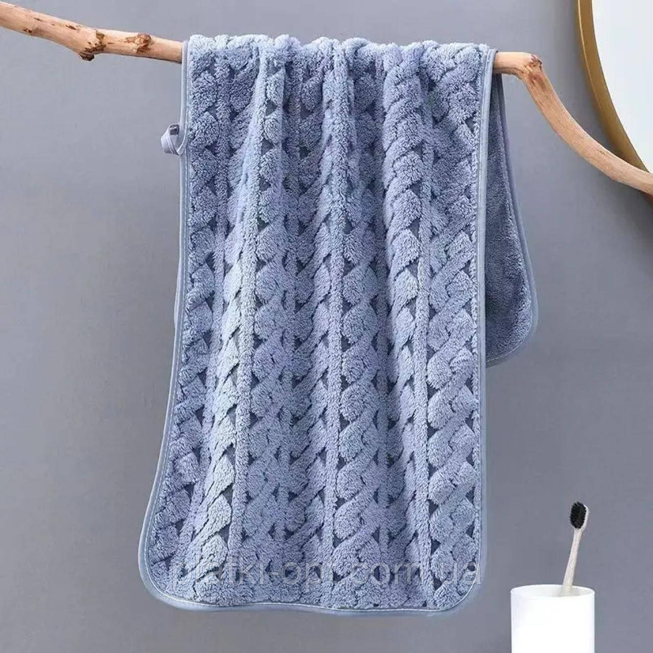 Рушник лицьовий мікрофібра Візерунок (синій) 100х50 см