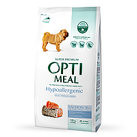 Optimeal сухой гипоаллергенный корм для собак средних и больших пород с лососем 1,5КГ