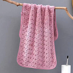 Рушник банний мікрофібра Візерунок (рожевий) 140х70 см