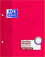 OXFORD Упаковка из 200 отдельных перфорированных листов. Крупная плитка Seyès, 90 г, 17x22 см, белая.