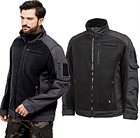 Флисовая куртка Brandit, флиска тактическая, военная флиска черная, размеры S-3XL