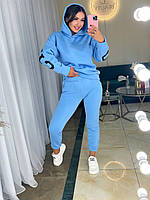 Женский теплый прогулочный костюм Chicago худи и штаны джоггеры спортивный костюм Чикаго трехнитка на флисе