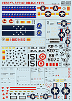 Print Scale 48-076 Cessna A-37 Dragonfly Декаль для Моделей, в Масштабе 1:48