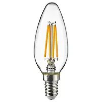 IKEA SOLHETTA LED лампа E14 250 люмен, люстра / прозрачная (604.987.61)