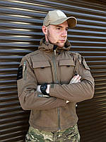 Тактическая флисовая куртка койот с защитными накладками