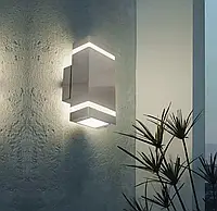 Фасадный светильник под сменную лампу цвет Нержавеющая сталь 2*GU10 max 50W Ват Horoz Electric