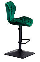 Барний стілець Torino Bar 4-BK-Base велюр зелений В-1036, чорна квадратна опора, регулювання висоти, фото 8