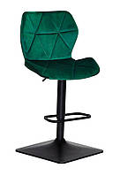 Барний стілець Torino Bar 4-BK-Base велюр зелений В-1036, чорна квадратна опора, регулювання висоти, фото 6