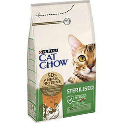 Корм для котів Cat Chow Sterilized (Кет Чау для стерилізованих котів, індичка) 1.5кг