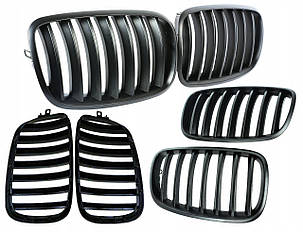 Решітка ноздрі радіатора BMW (БМВ) X5 X6 series E70 E71 (2006 - 2013) Мат, фото 3