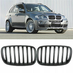 Решітка ноздрі радіатора BMW (БМВ) X5 X6 series E70 E71 (2006 - 2013) Мат, фото 1