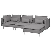 IKEA SÖDERHAMN (794.521.12), 4-місний диван з шезлонгом, Сірий тонер