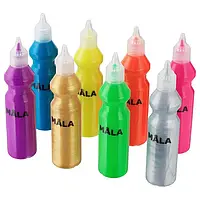 Краска Ikea Mala флуоресцентная краска светящаяся в ультрафиолете флюрные краски разные цвета 8 шт