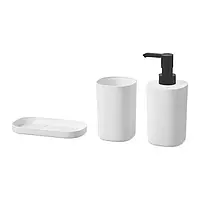 Набор для ванной Ikea Storavan Дозатор для мыла белый 3 шт Стакан для зубной щетки Лоток для ванной Мыльница