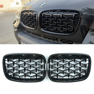 Решітка ноздрі радіатора BMW (БМВ) X5 X6 series E70 E71 (2006 - 2013) Унікальна, чорний глянець, фото 1