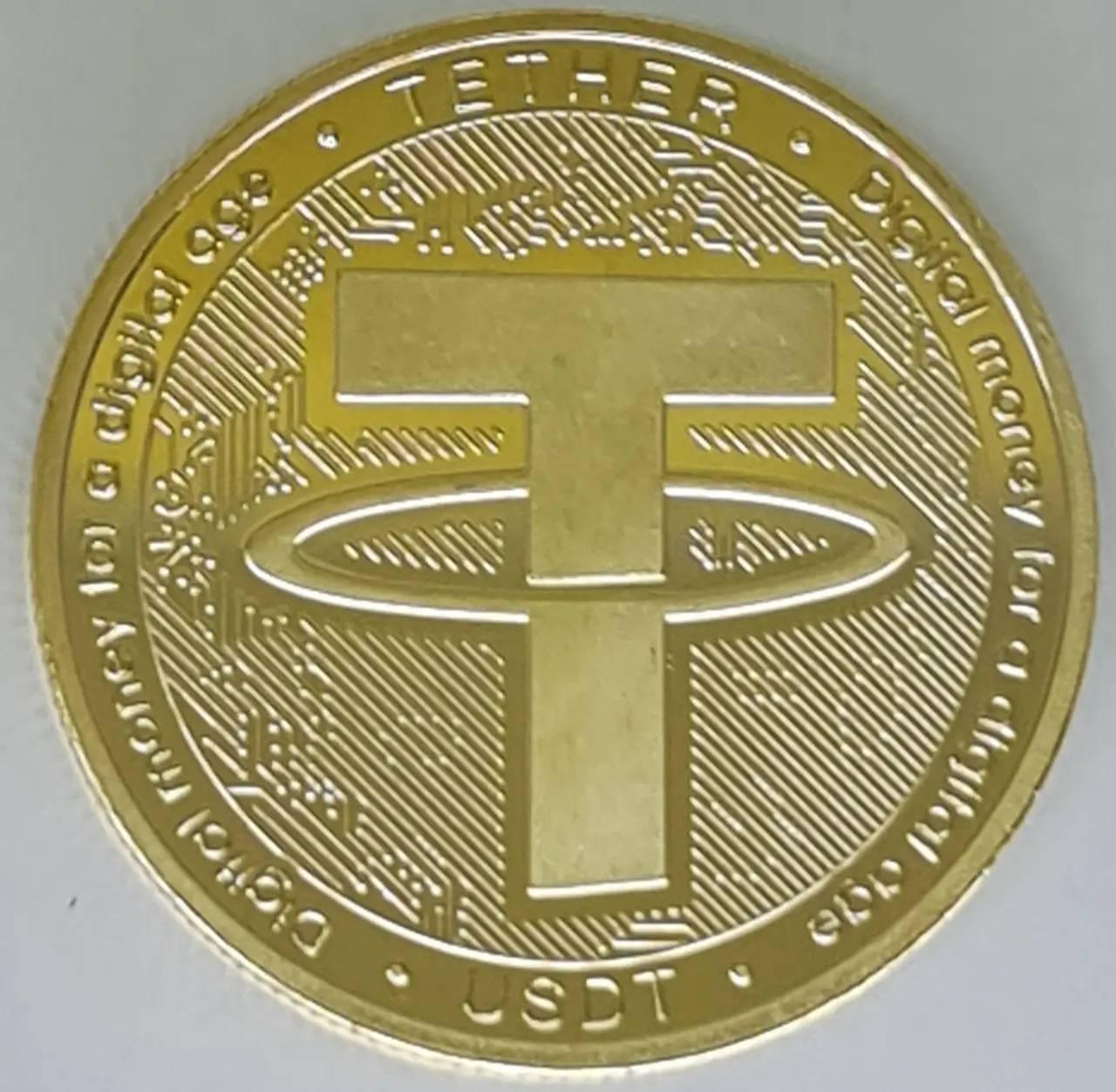 Монета сувенірна Eurs Tether USDT Золотий колір (USDT-G)