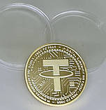 Монета сувенірна Eurs Tether USDT Золотий колір (USDT-G), фото 3