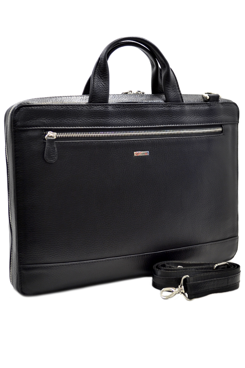 Шкіряна чоловіча сумка-портфель Desisan 1347-01 чорна, фото 1