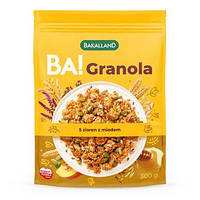 Гранола 5 видов злаков с медом Bakalland Granola, 300г, Польша, смесь мюслей и злаков