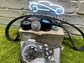 119A04687R, Комплект ГРМ Ролик + помпа K4M 1.6 16V Renault Laguna II 2001->2007 1.6dCi Оригінал Рено Лагуна 2