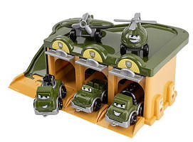 Гараж паркінг для машинок дитячий ігровий військовий ТехноК у коробці 35,5х23,5 см Військова база з машинками