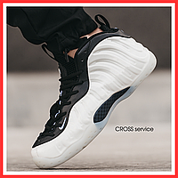 Кроссовки мужские Nike Air Foamposite White Black / Найк Фоампозит белые черные