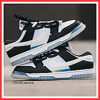 Кроссовки мужские и женские Nike Air Dunk Black White / кеды Найк аир Данк черные белые