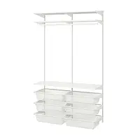 Шкаф Ikea Boaxel комбинация гардеробные системы хранения модульные гардеробные системы белый 125x40x201 см