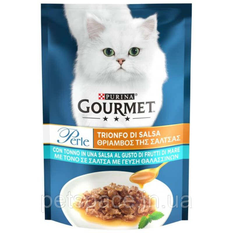 Вологий корм Purina Gourmet Perle (Гурме Перл міні філе у соусі з тунцем) 85г