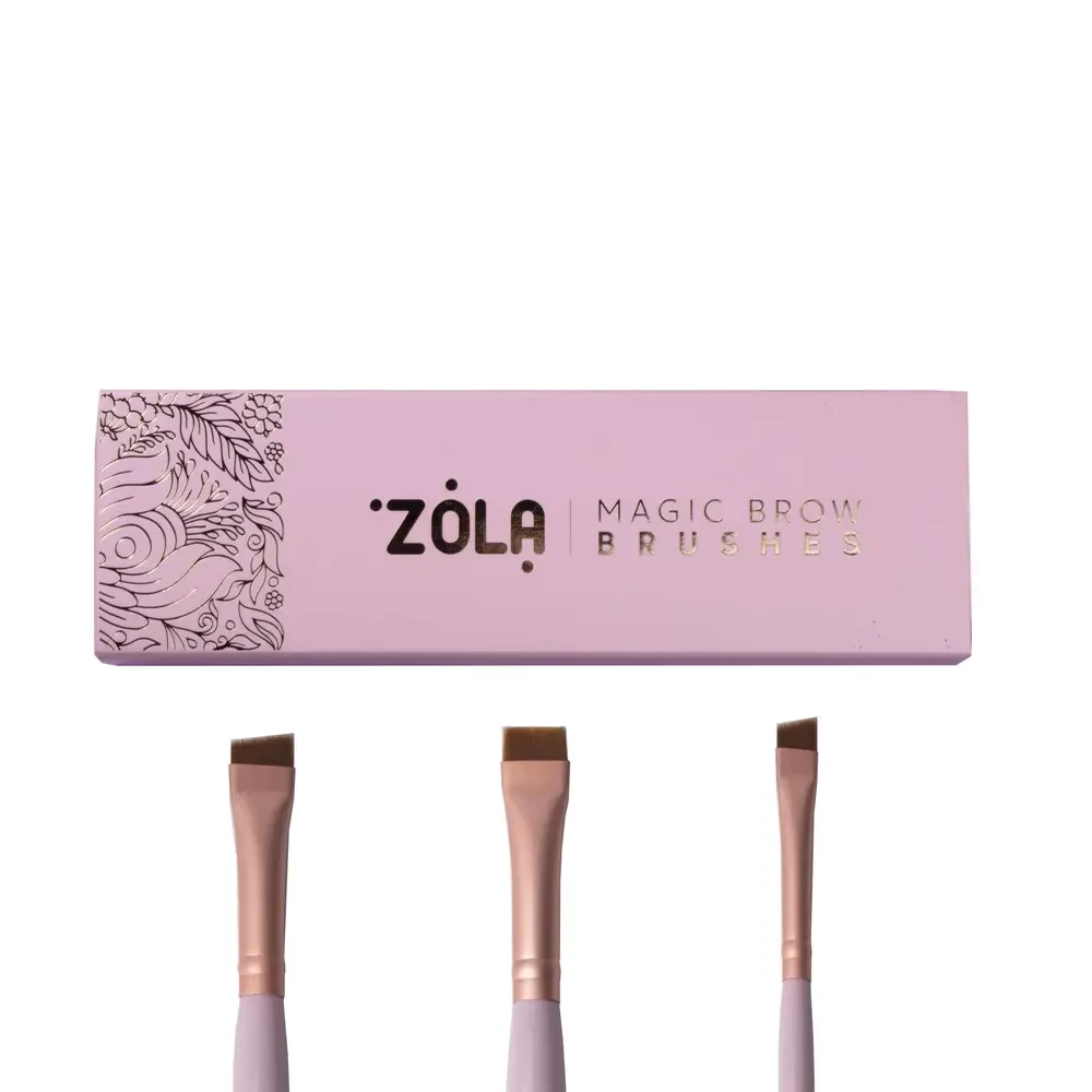 Zola Набір пензлів для фарбування брів Magic Brow Brush, світло-рожевий - фото 2 - id-p1944822245