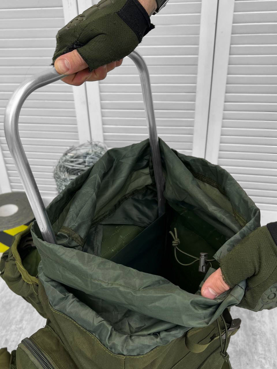 Тактический рюкзак олива на 65литров, Военный штурмовой рюкзак рамный - фото 3 - id-p1944818040