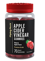 Желейный яблочный уксус двойной силы для похудения от Piping Rock (Apple Cider Vinegar), 200 мг, 70 желеек