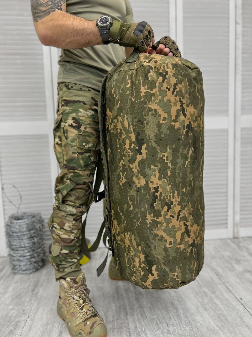 Тактический баул сумка пиксель 100 литров, баул рюкзак военный - фото 3 - id-p1944818051