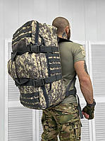 Тактическая сумка-рюкзак трансформер 65л пиксель, армейский большой рюкзак