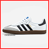 Кросівки жіночі та чоловічі Adidas Sambа white / кеди Адідас Самба білі