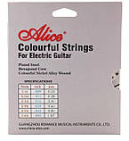 Струни для електрогітари Alice AE535C 9-42 Light (кольорові) (комплект), фото 2