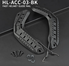 Бічні рейки для шолома Fast з резинками, бокове кріплення Black
