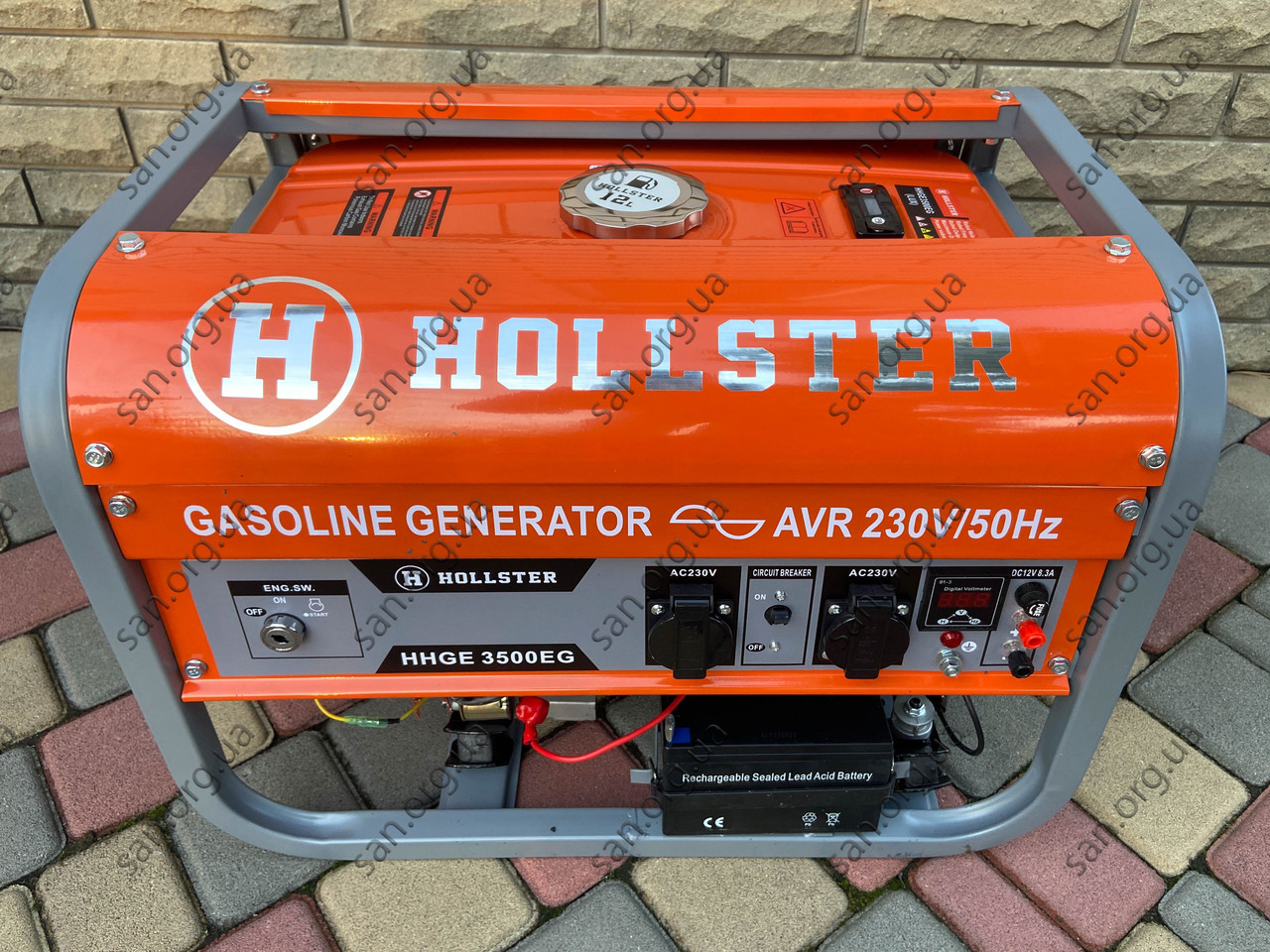 Бензо-газовий генератор однофазний 3.0 кВт/3.5 кВт HOLLSTER HHGE 3500EG з електростартером